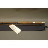 Partridge of Redditch split cane trout fly rod, 2 sections, 6' 6", line 4.