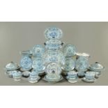 A Victorian blue and white transfer printed dinner service, Nankeen semi-china,