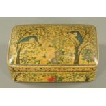 A Kashmiri papier-mache box and cover, early 20th century,