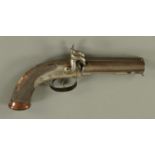 A boxlock double barrel side/side pistol by W.