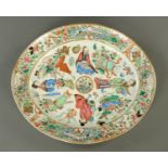 A Canton enamelled oval dish, circa 1860,