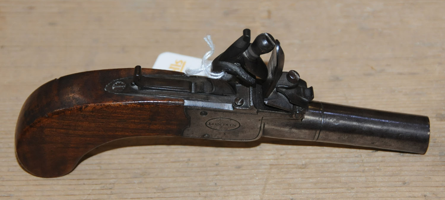 A flintlock pocket pistol, late 18th century, engraved "Twigg, London", - Image 4 of 7