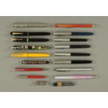 A quantity of vintage fountain pens, to include a Platinum Petite, Wyvern Perfect Pen No.