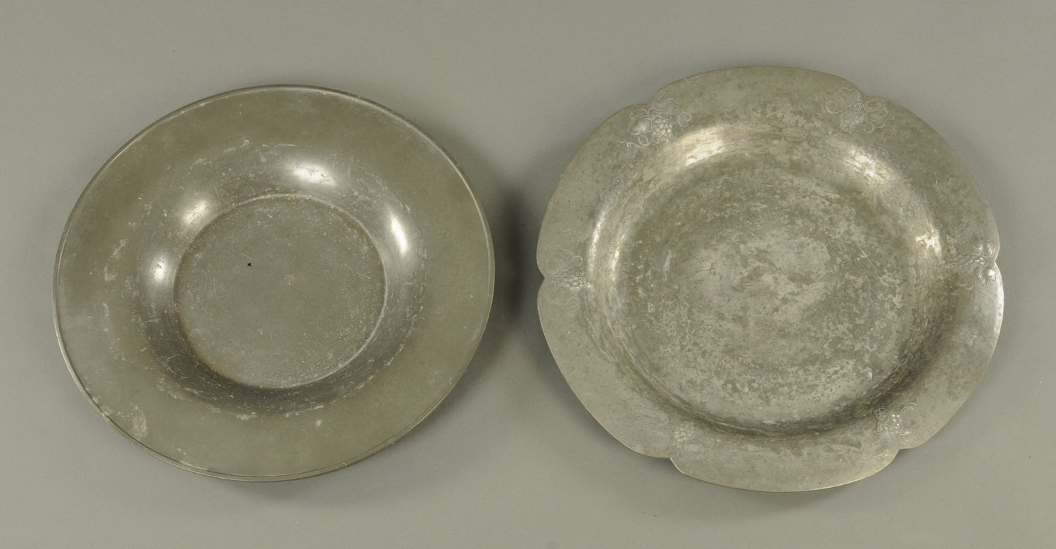 A Danish pewter charger by Just Andersen, early 20th century,