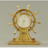 A brass barometer, late 19th/early 20th century,