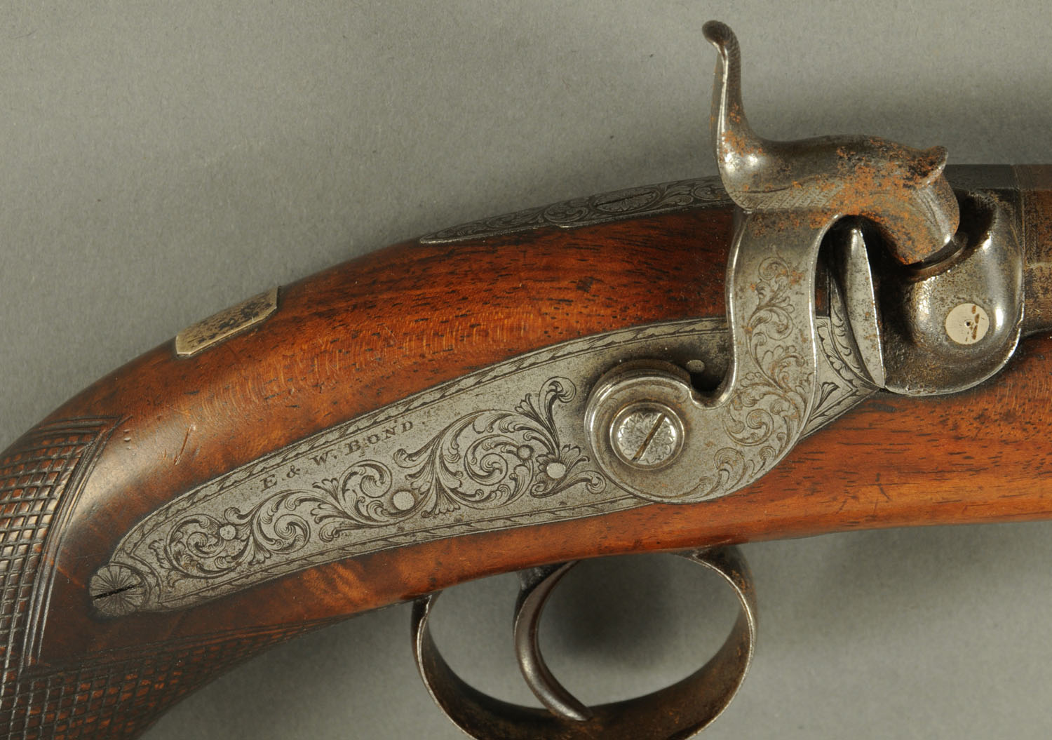 A percussion pistol by E & W Bond of London, early 19th century, - Image 2 of 5