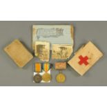A Great War Victory and War Medals, awarded to "M2-203891 Pte. H. Little. A.S.C.