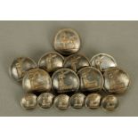 A collection of silver plated livery buttons, 19th century,