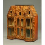 A fine 19th century mahogany and parquetry dolls house or display cabinet in the manner of Ralph