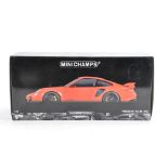 Minichamps 1/18 Scale Porsche 911 GT2 RS. Red. As New in Box.