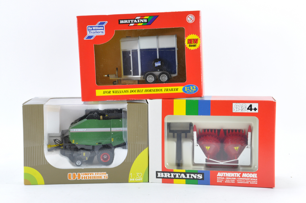 Britains Implement Duo plus UH Fendt Baler. NM/M in Boxes. (2)