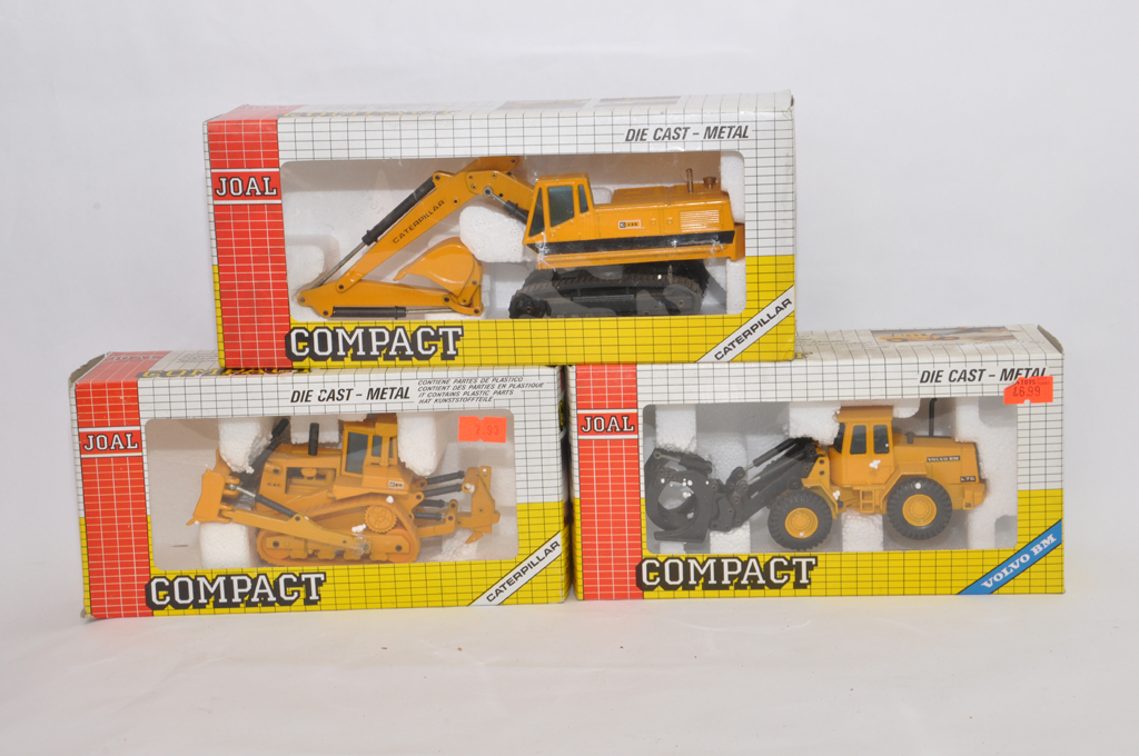 Group of Joal Construction Diecast Models including CAT Excavator, Bulldozer and Volvo issues. NM to