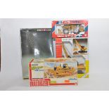 Diecast Construction Model group including Komatsu D475A, CAT 992C Wheel Loader plus Joal and