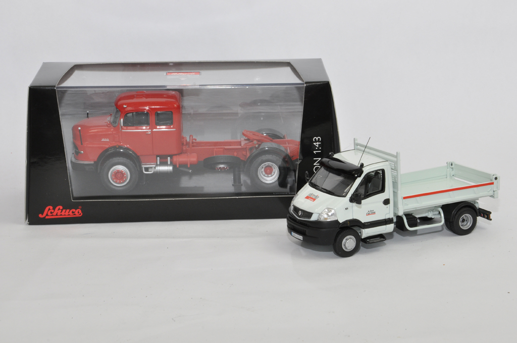 Schuco 1/43 Mercedes Benz LS 1620 Truck Tractor Unit plus Norev Renault Van. As New. (2)