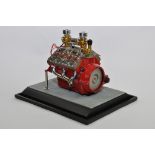 Rare GMP 1/6 Flat Head V8 Engine. Edelbrock Heads / Manifold on Plinth in a display case. NM.