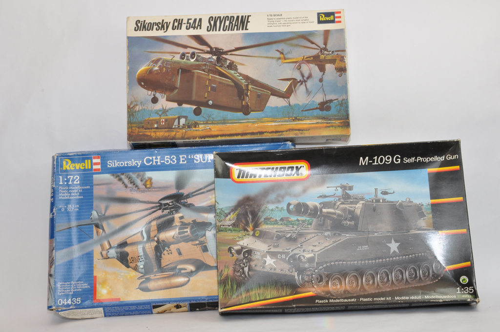 Trio of Aircraft Kits including Revell and Matchbox. Appear complete. (3)