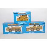 Ertl Might Movers 1/50 construction diecast including CAT Bulldozer, Wheel Loader and Dumper. NM