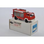 Conrad 1/50 Steyr 91 Rosenbauer Fire Rescue Truck with Hiab. NM with incorrect box.