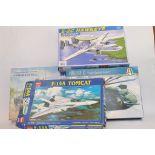 Group of Aircraft Kits from various makers including Lee, Kitech, Italeri and one other. Appear