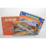 Trio of Aircraft Kits from various makers including Italeri and Kitech. Appear Complete. (3)