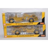 Duo of Norscot 1/50 CAT 675G Diecast Wheel Tractor Scraper Models. NM to M in VG Boxes. (2)