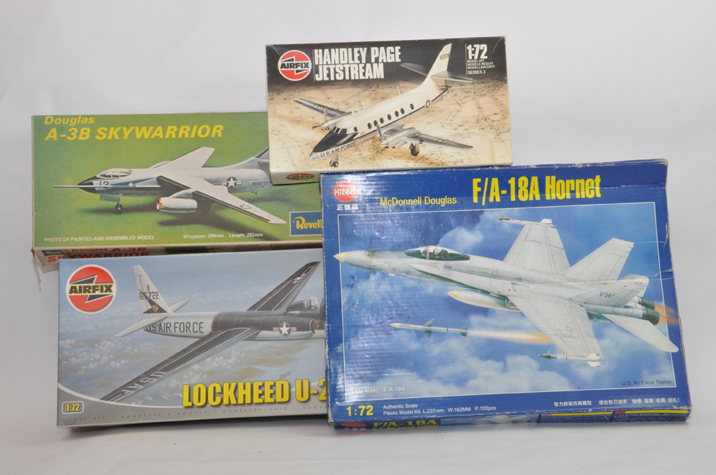 Group of Aircraft Kits from Airfix, Revell and Kitech. Appear complete. (4)