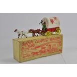 Benbros Qualitoys Buffalo Bill's Covered Wagon. Nice example is VG to E in VG Box.
