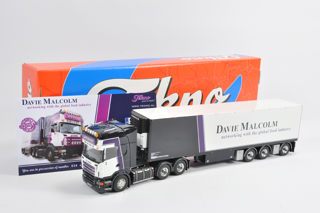 Tekno 1/50 Special Edition Scania R Series Topline with Fridge Trailer. Davie Malcolm. 1 of only