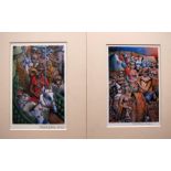 MAURICE SUMRAY [1920-2004]. Untitled prints x 2, one dated 1995. Photo-lithographs?. signed in