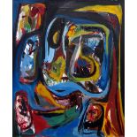 FINN PEDERSEN [1944 -]. Abstract Composition. oil on canvas. 61 x 50 cm [overall including frame -