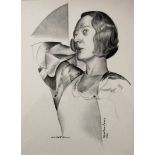 WYNDHAM LEWIS [1882-1957]. Dame Edith Evans, 1932. lithograph, 24/200. From the '30 Personalities