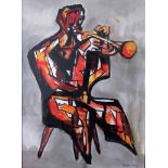 PETER KING [1928-57]. Trumpeter, c.1955. gouache, signed. 38 x 27 cm [overall including frame 57 x