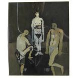 KEITH VAUGHAN [1912-77]. Three Figures [an execution]. 1954, gouache. Signed on reverse by artist in