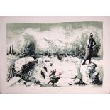 MICHAEL AYRTON [1921-75]. Greek Landscape with Turkeys. lithograph, edition of 50, 32/50. signed. 54