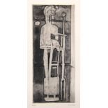 ROBERT CLATWORTHY R.A. [1928-2015]. Standing Figure, 1952. Etching, edition of 50. Signed with