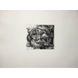 MICHAEL AYRTON [1921-75]. Mirror Monsters. etching, edition of 75 [10/75]. studio stamp signature on