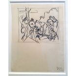 KEITH VAUGHAN [1912-77]. Deposition, c. 1964. pencil drawing. studio stamp initials on reverse. 25 x