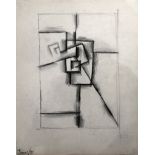 KEITH VAUGHAN [1912-77]. Abstract Composition, 1955. pencil drawing. studio stamp initials on