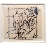 KEITH VAUGHAN [1912-77]. Group of Bathers, c. 1965. pencil drawing. studio stamp initials lower