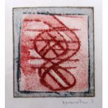 VELU VISWANADHAN [1940 -]. Composition. etching [hand coloured?], artist's proof. Signed in