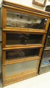 A 19th Century mahogany Globe-Wernicke bookcase of four sections,
