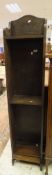 A narrow oak open bookcase with adjustable shelves CONDITION REPORTS 175 cm in