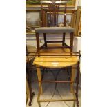 A drop leaf rubber wood dining table, mahogany towel rack,