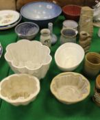 A collection of various studio pottery to include sang-de-boeuf bowl, various vases, Minton,