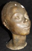 MID 20TH CENTURY ITALIAN SCHOOL (probably) "Head study", bronze,