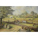 CYRIL DICKENS "The ploughing match", oil on canvas,