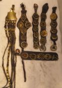 A collection of 12 martingales and approx 75 horse brasses various,