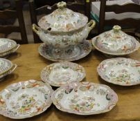 A Mason's Patent ironstone china part dinner service with "Indian Tree" style printed and