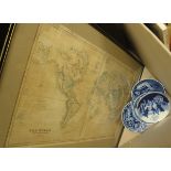 AFTER CHARLES SMITH "The World", engraved map,