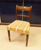 A set of four mahogany Regency dining chairs with rope twist back and turned front legs